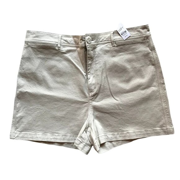 LOFT Shorts NEW Welt Pocket Denim Shorts in White/Light Pebble Size 32 - Picture 3 of 9